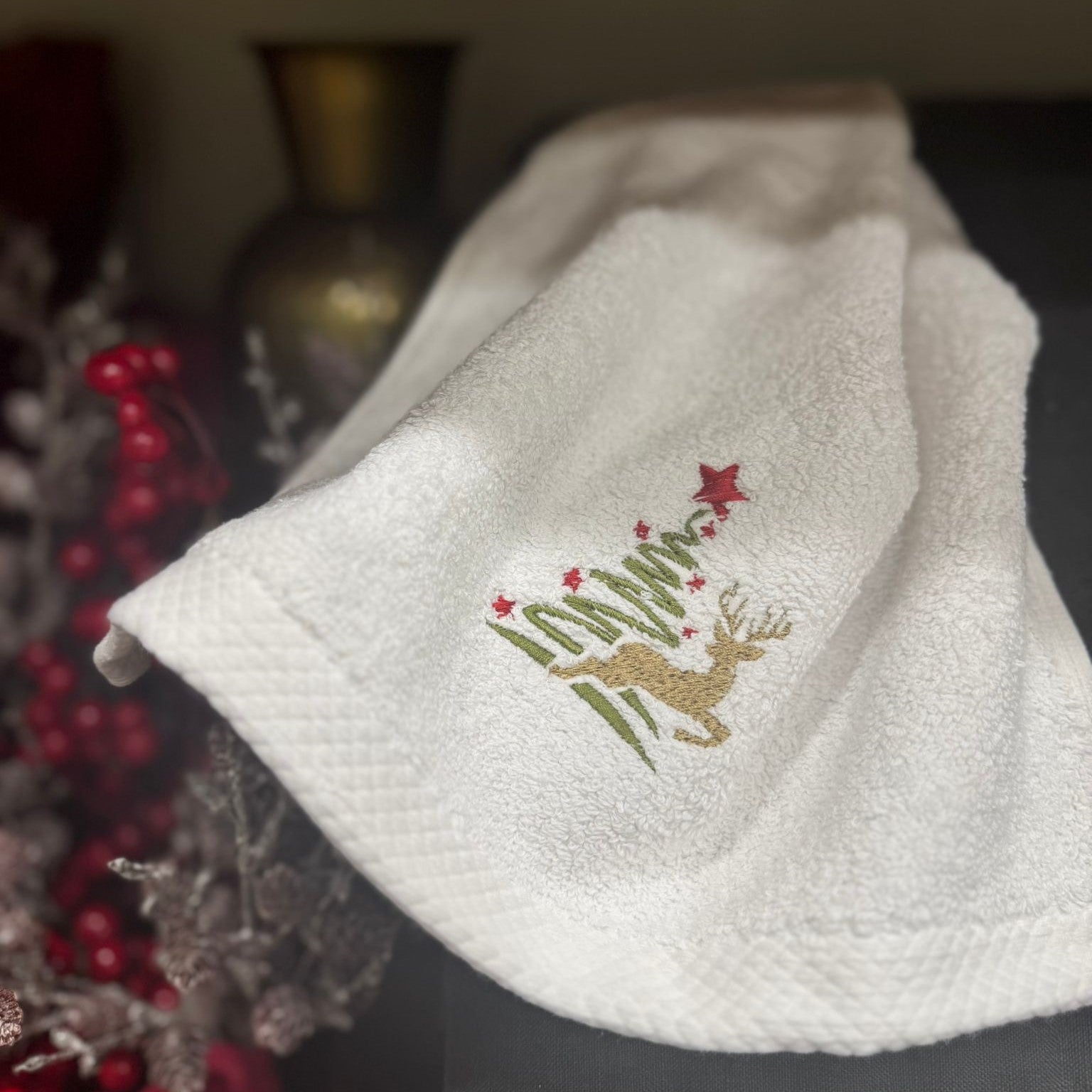 Salviettine Natalizie Ricamate