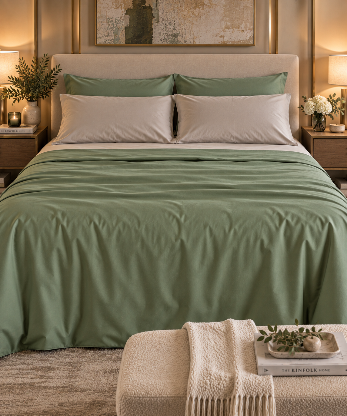 Completo Letto in Rasatello - Bicolore