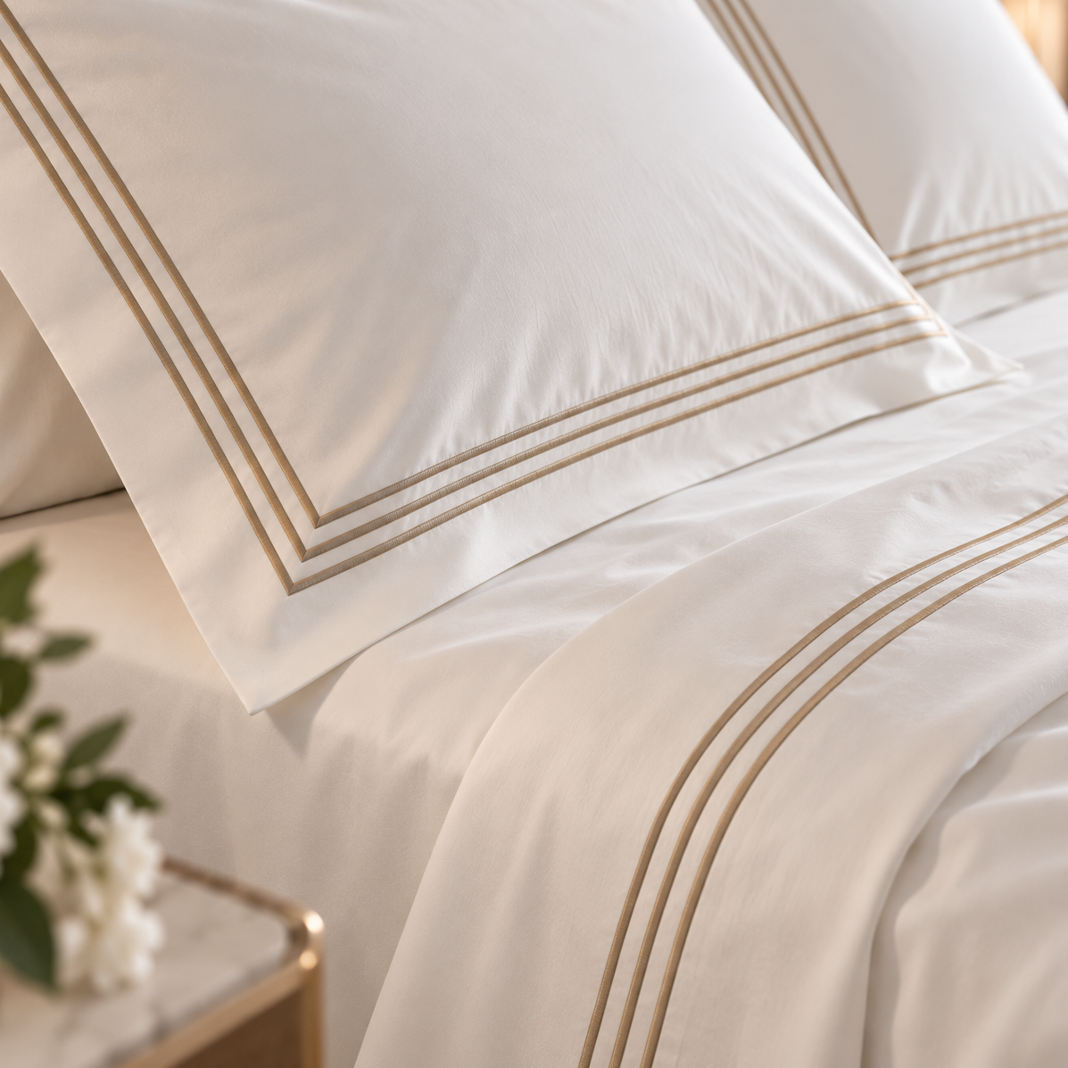 Completo Letto Percalle Con 3 Bourdon