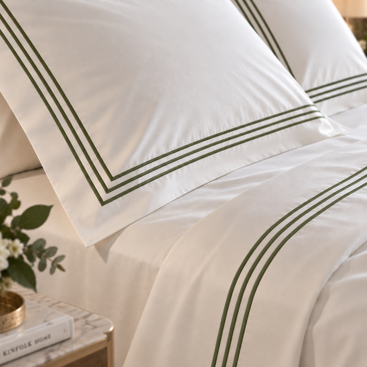 Completo Letto Percalle Con 3 Bourdon