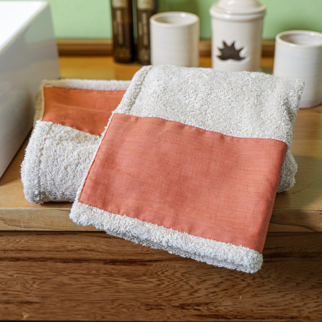 Coppia Spugna Bordo Lino Aragosta