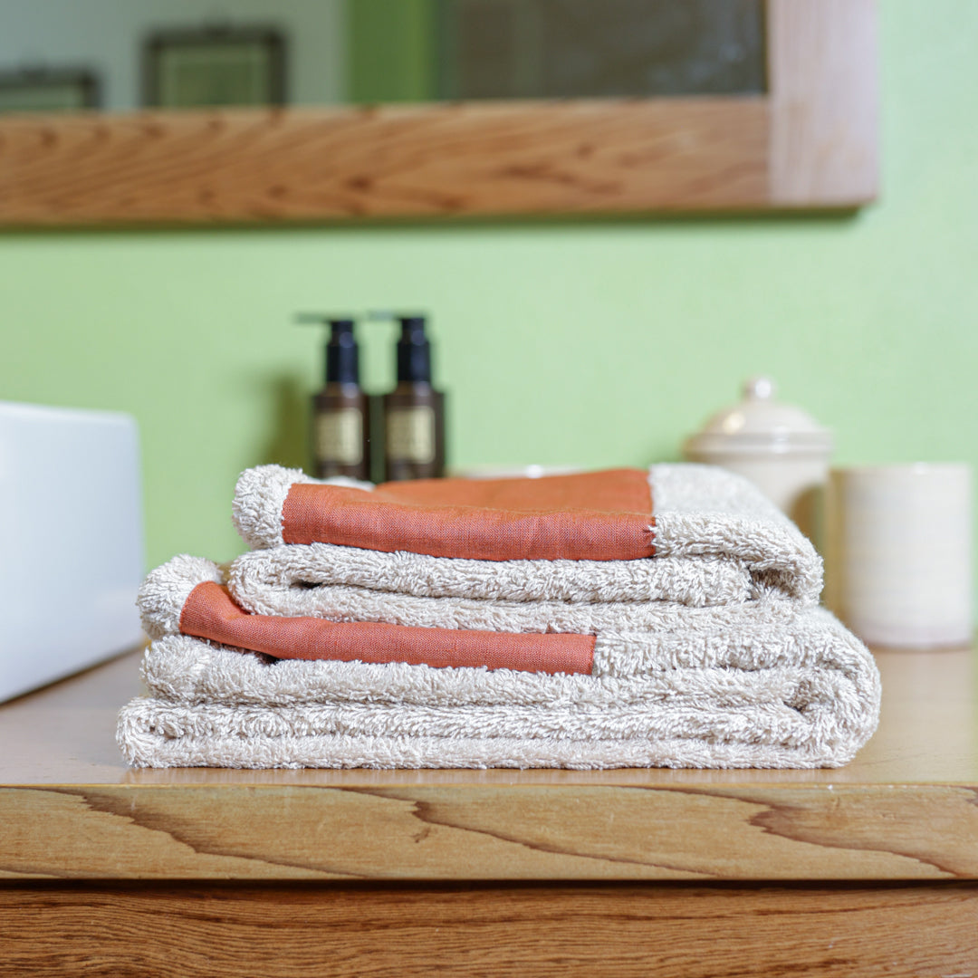 Coppia Spugna Bordo Lino Aragosta