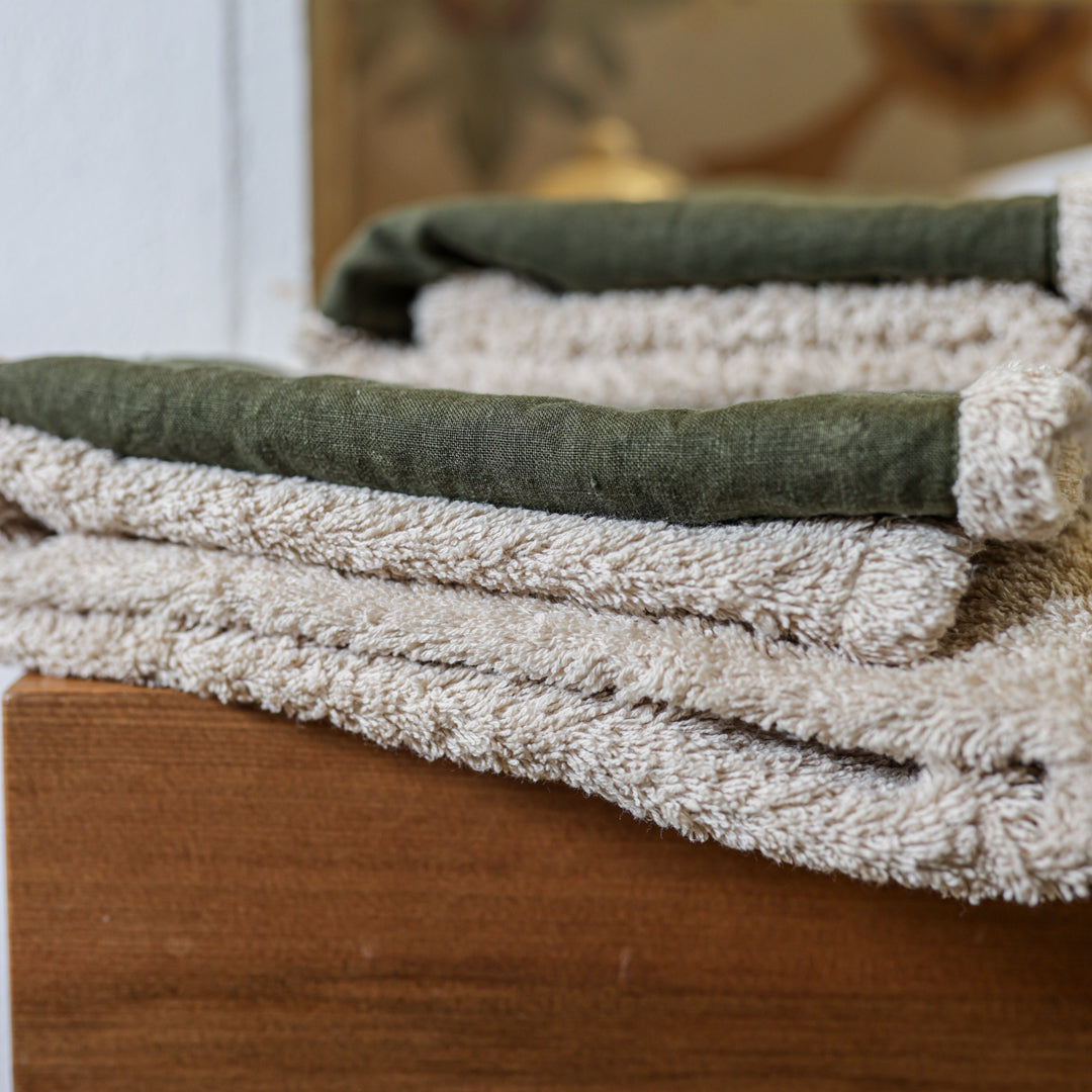 Coppia Spugna Bordo Lino Rosmarino