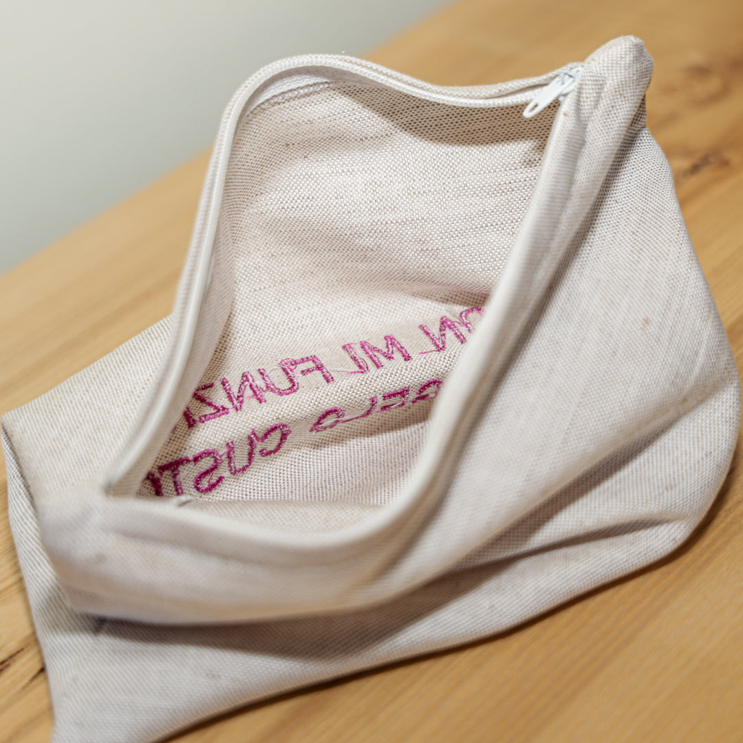 POCHETTE COTONE CON FRASE