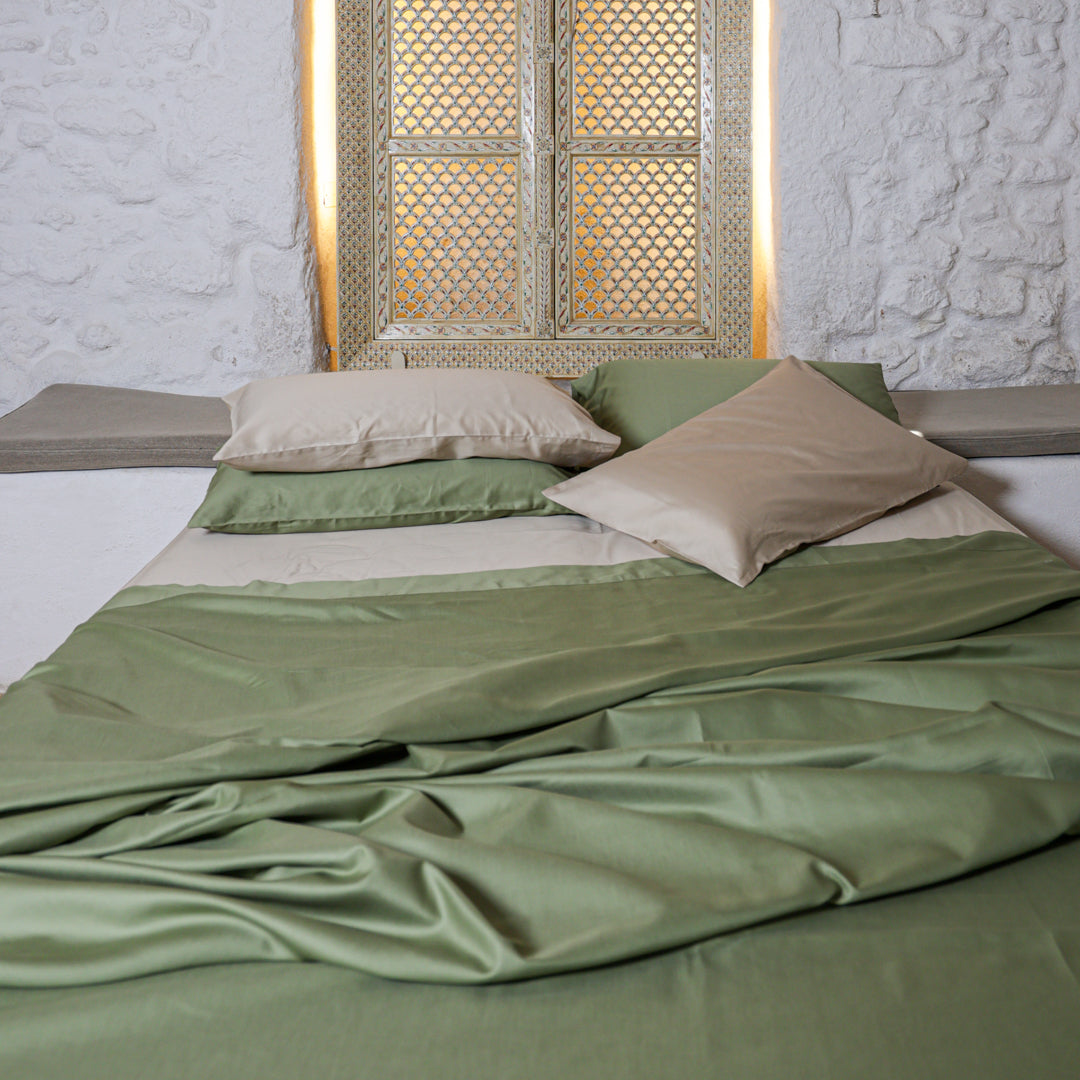 Completo Letto in Rasatello - Bicolore