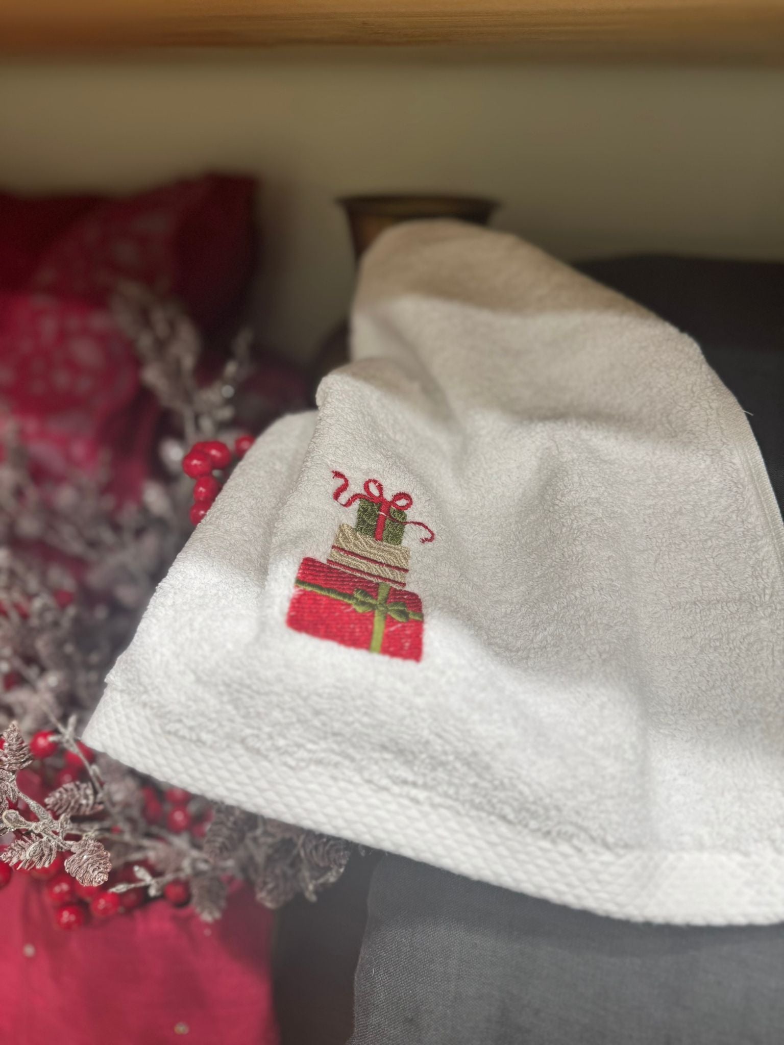 Salviettine Natalizie Ricamate