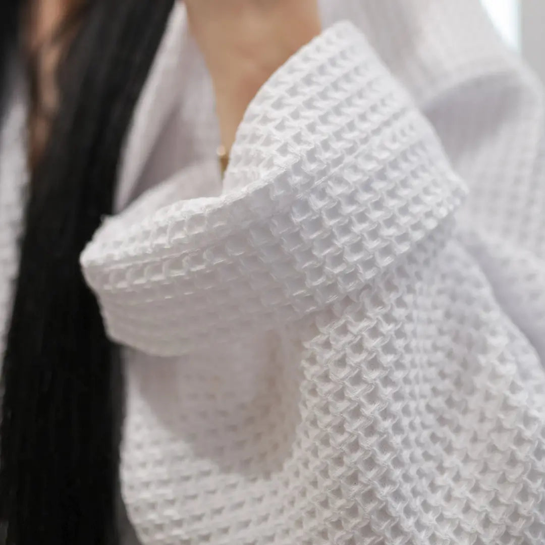 Accappatoio Nido d'Ape in Cotone con Cappuccio